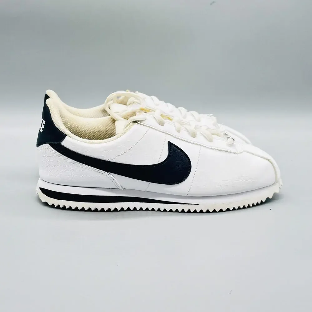 Nike Shoes Boys 4 White Black Cortez Retro Low Top Running Athletic Sneakers